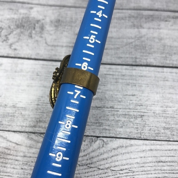 ARTISAN style brass faux gemstone faux amber big statement ring - Picture 5 of 6